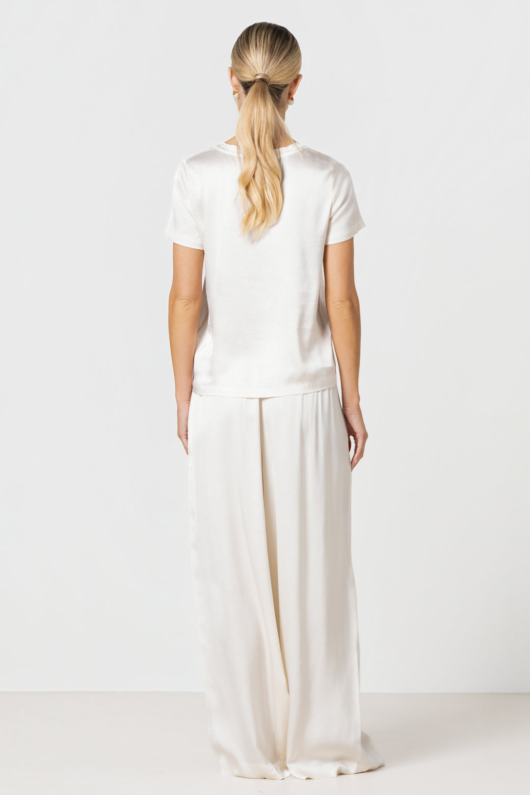 Matilda Satin T-Shirt | Ivory