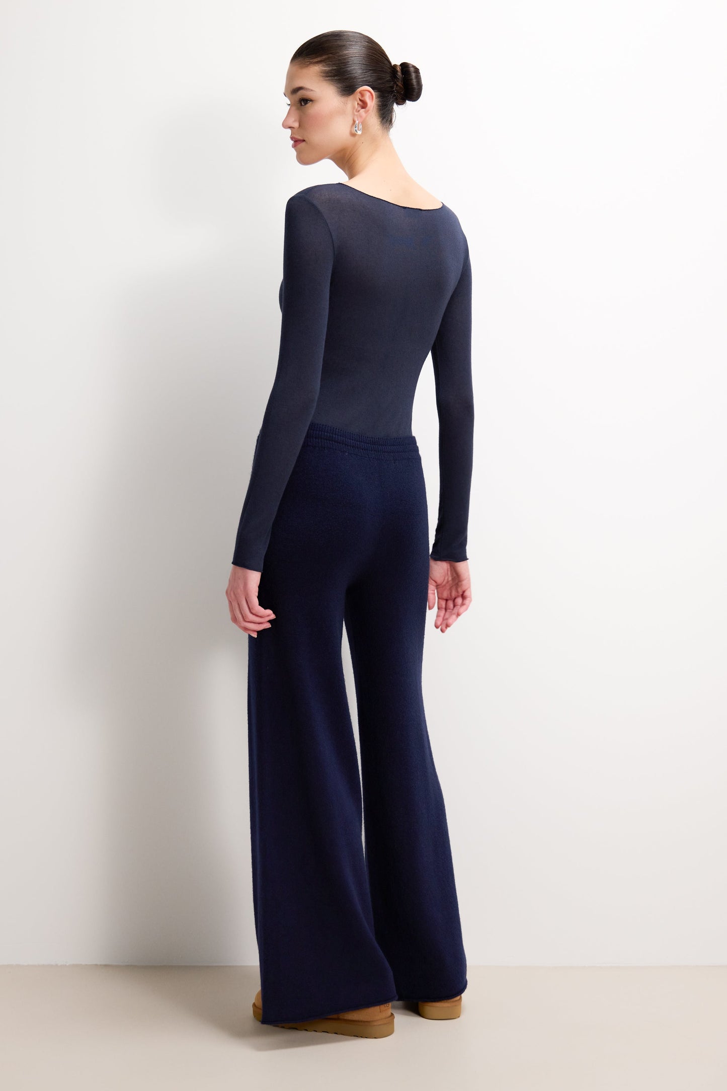 Mae Featherweight Boatneck Top | Navy | Modal-Cashmere