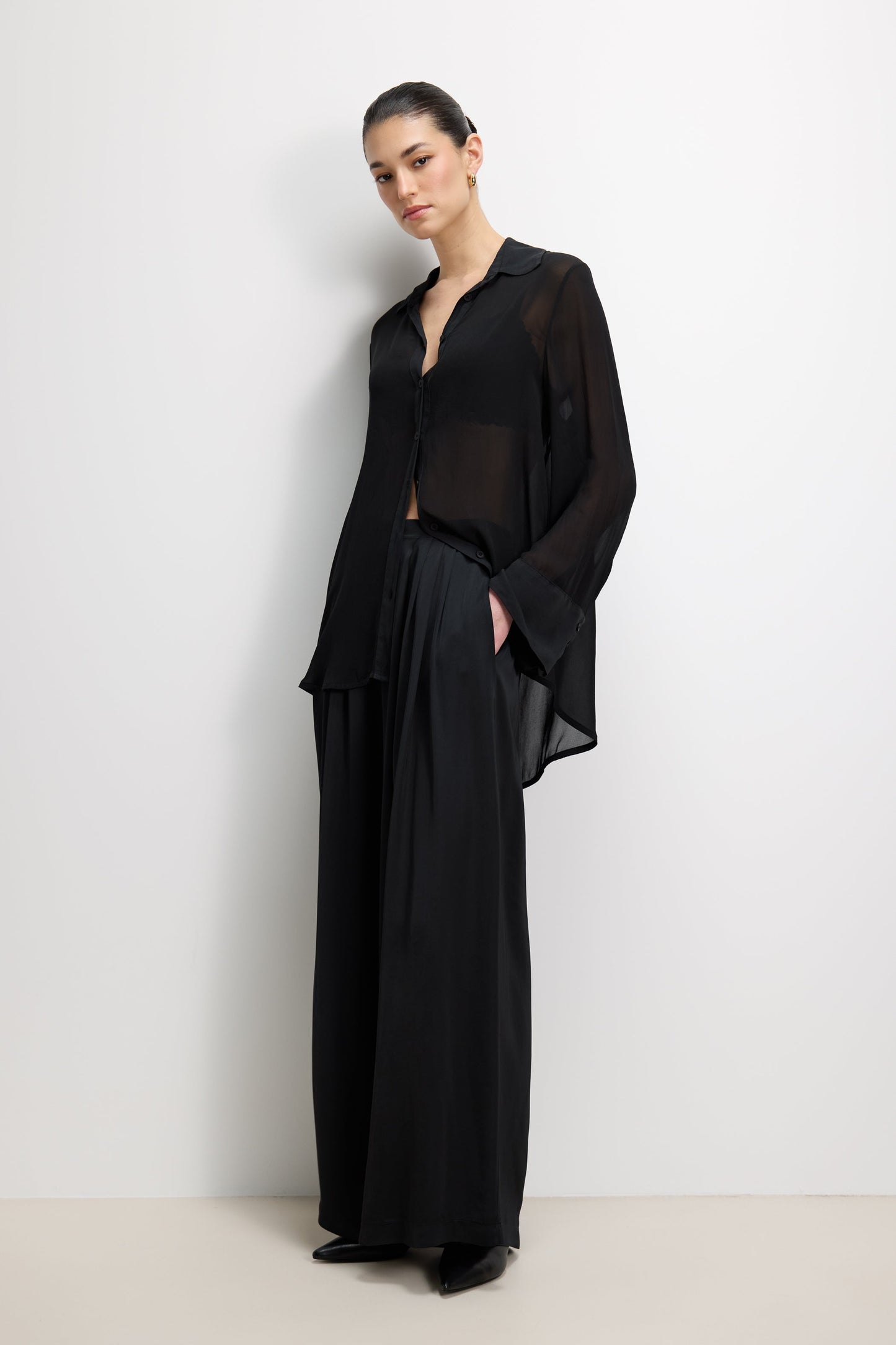 Francesca Sheer Shirt | Black