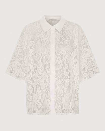 Roxie Lace Shirt | White