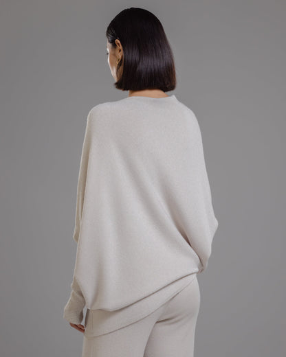 Asymmetric Draped | Light Beige | Seamless Knit