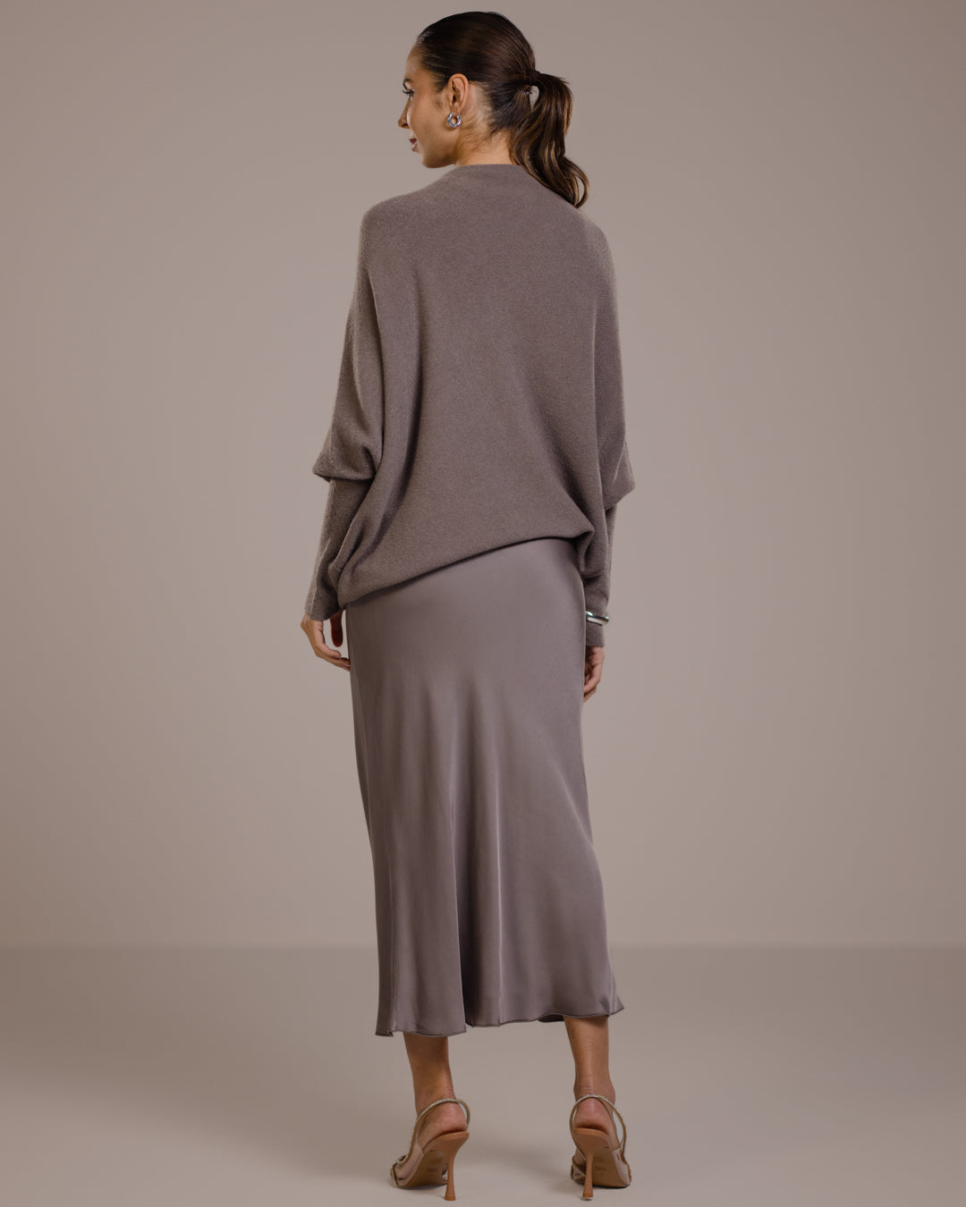 Asymmetric Draped | Mink | Seamless Knit