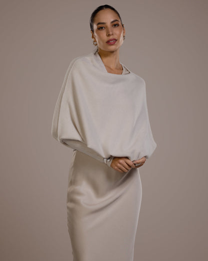 Asymmetric Draped | Light Beige | Seamless Knit