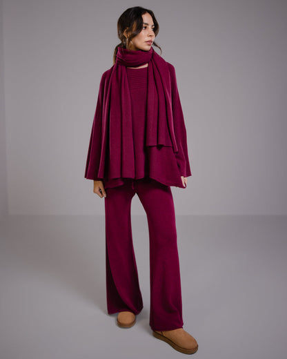 Ribbed Shawl | Burgundy
