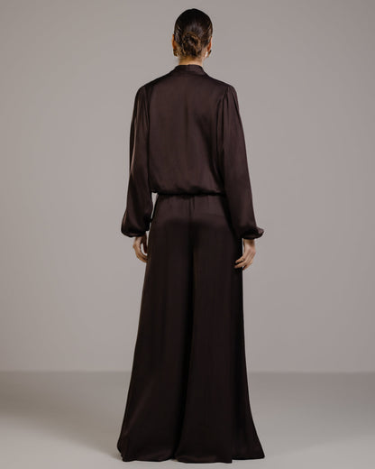 Margot Wrap Blouse | Espresso Brown