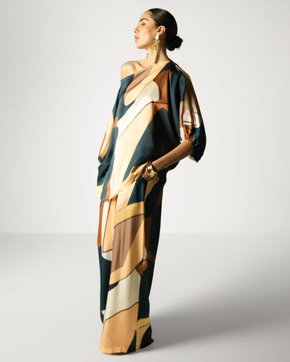 Lilith Elastic Waist Silk Trousers