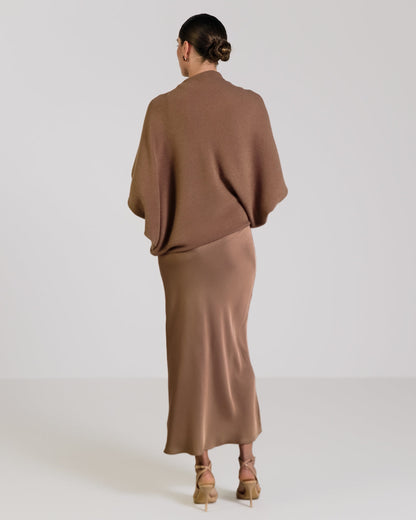 Asymmetric Draped | Maple | Seamless Knit