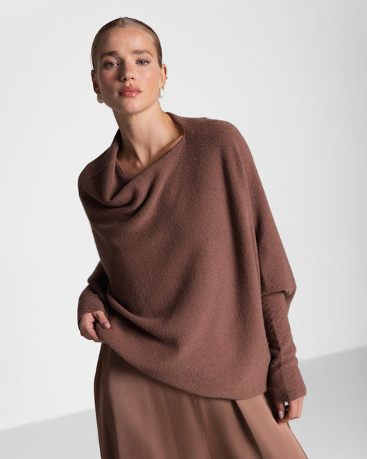 Asymmetric Draped | Maple | Seamless Knit