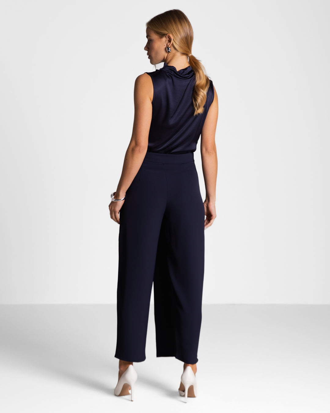 Ophelia Asymmetric Wrap Trousers | Navy