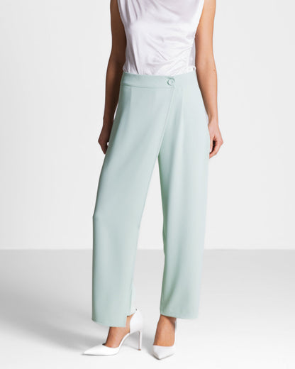 Ophelia Asymmetric Wrap Trousers | Mint