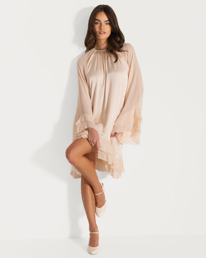 Estelle Ruffle Midi Dress | Cream