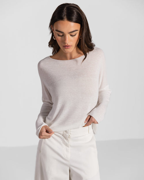 Amelie Lightweight Linen Top | White