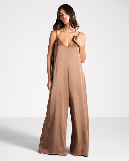 Audrey Satin Jumpsuit | Maple