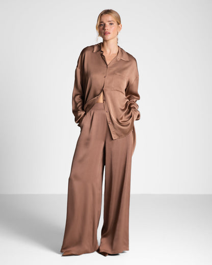 Kailin Satin Shirt | Maple