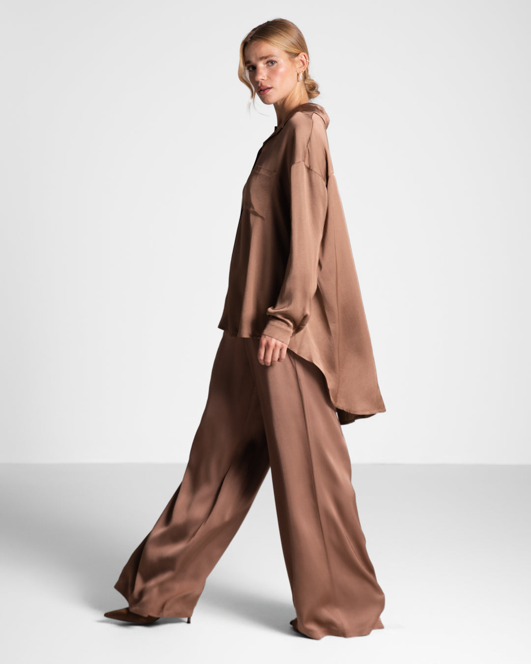 Kailin Satin Shirt | Maple