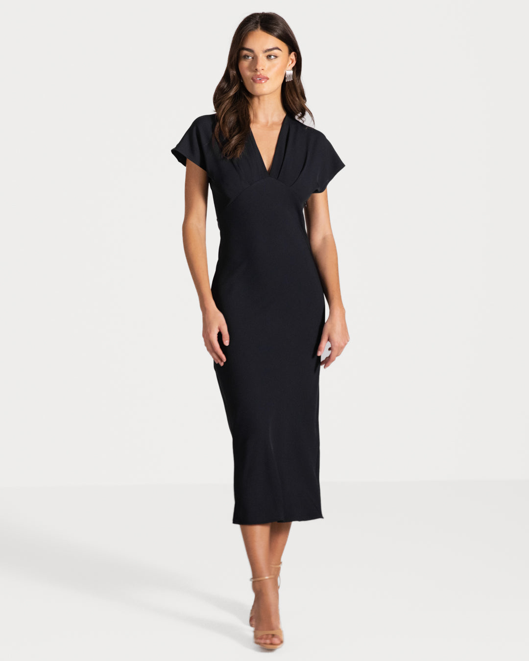 Juliette V Neck Dress | Navy