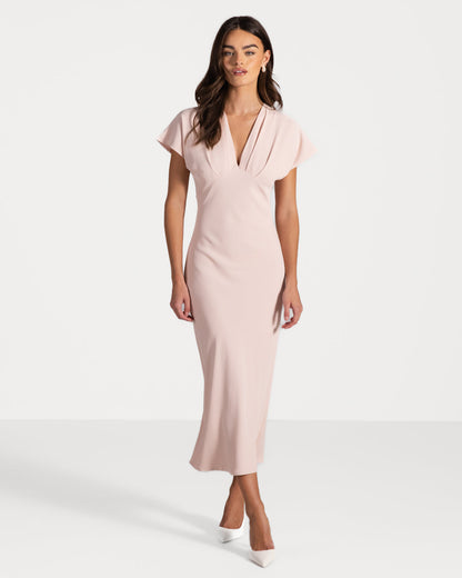 Juliette V Neck Dress | Dusty Pink