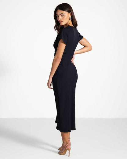 Juliette V Neck Dress | Navy