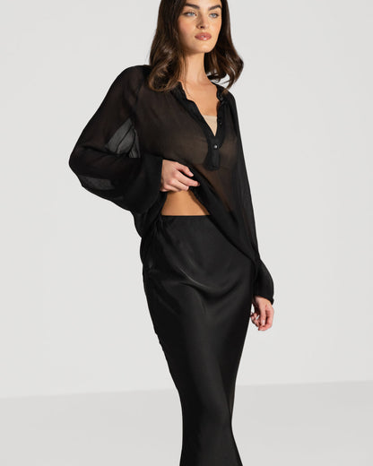 Jade Sheer Top | Black
