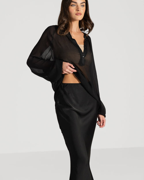 Jade Sheer Top | Black