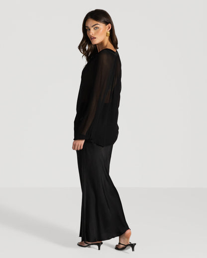 Jade Sheer Top | Black