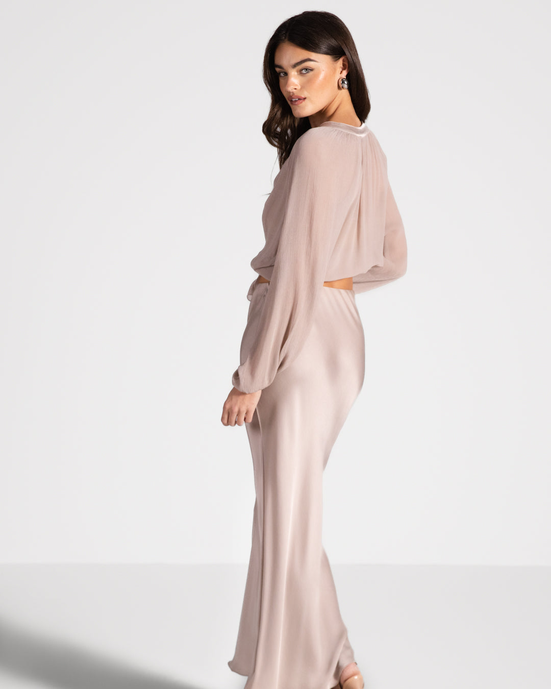 Rosalind Satin Skirt | Dusty Pink