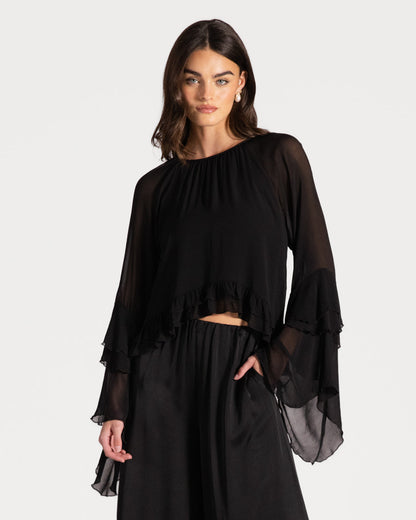 Blair Ruffle Blouse | Black