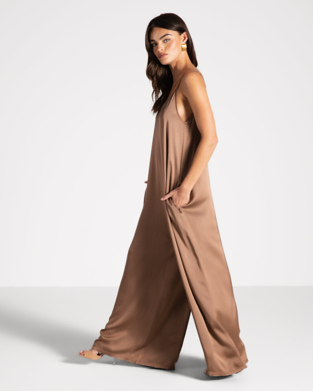 Audrey Satin Jumpsuit | Maple
