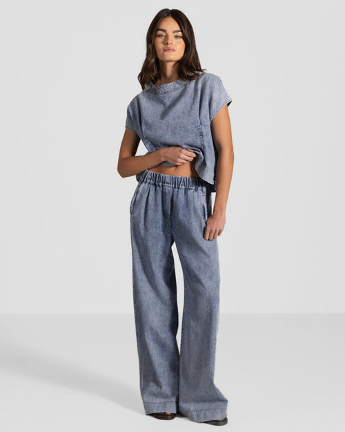Brooke Elastic Waist Jeans | Denim Blue