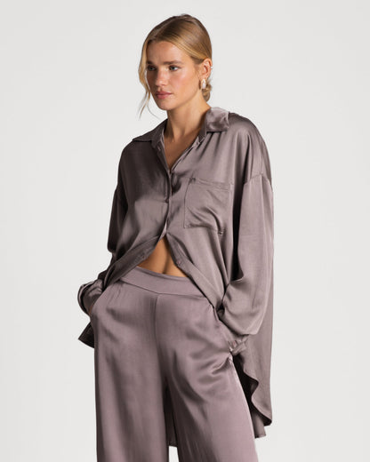 Kailin Satin Shirt | Mink