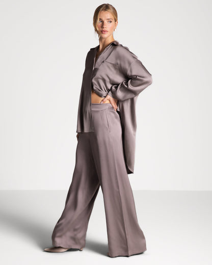 Cole Satin Trousers | Mink