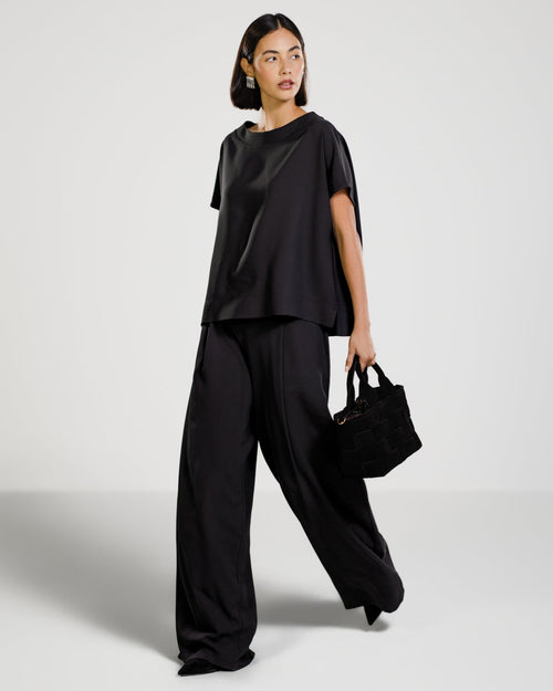 Gabriella Pleated Elastic Waist Trousers | Black