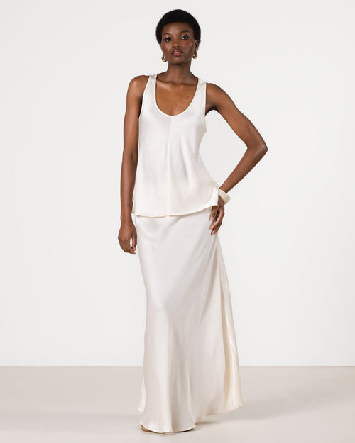 Lexi Satin Maxi Skirt | Ivory