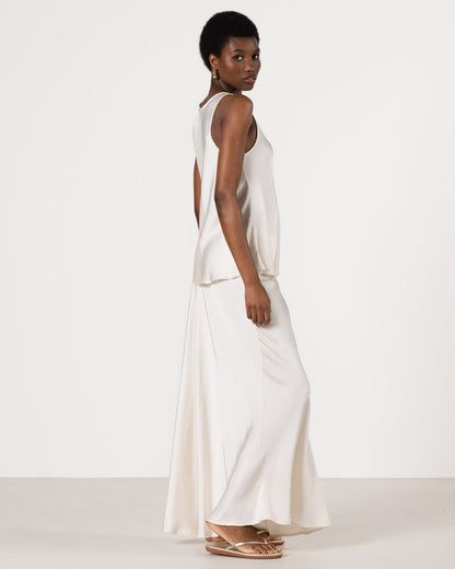 Lexi Satin Maxi Skirt | Ivory