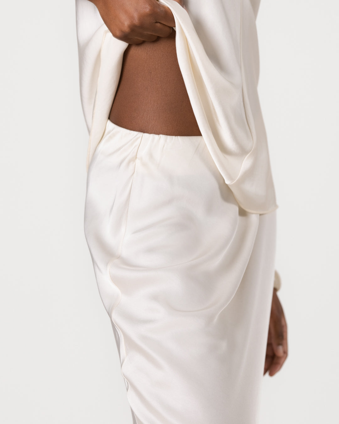 Lexi Satin Maxi Skirt | Ivory