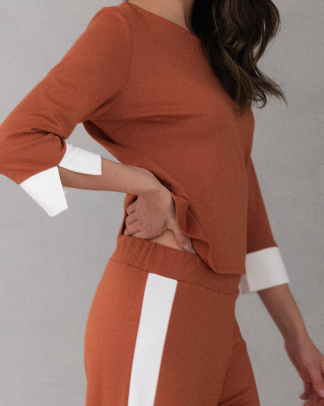 Bellamy Elastic Waist Trousers | Terracotta