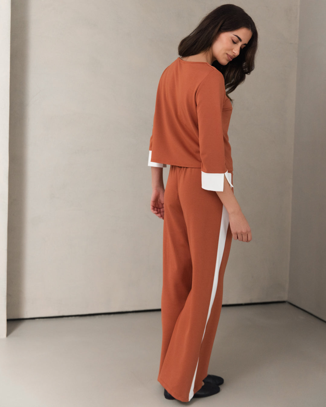 Bellamy Elastic Waist Trousers | Terracotta