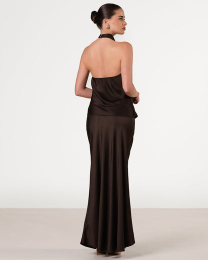 Carmen Backless Halterneck Top | Cocoa Soleil