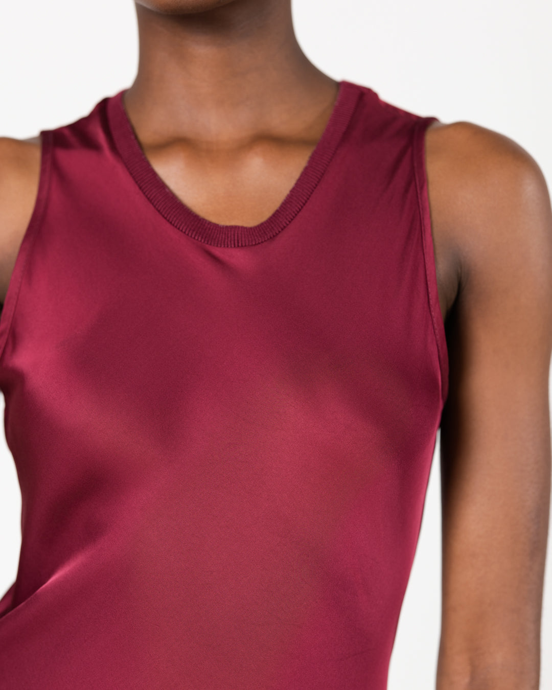 Sabrina Sleeveless Satin Maxi Dress | Dark Cherry