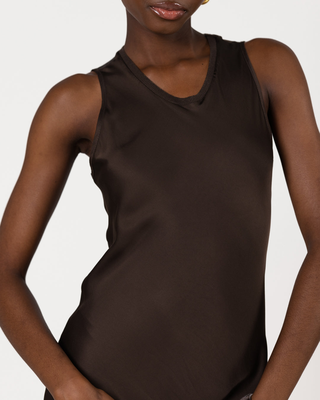 Sabrina Sleeveless Satin Maxi Dress | Cocoa Soleil