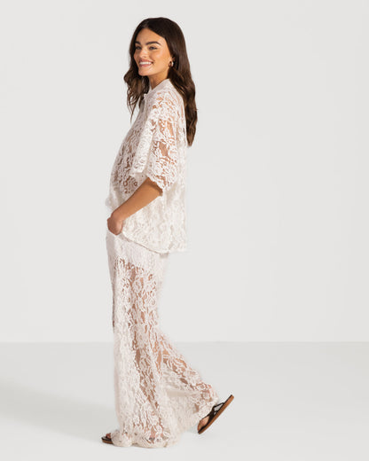 Roxie Lace Trousers | White
