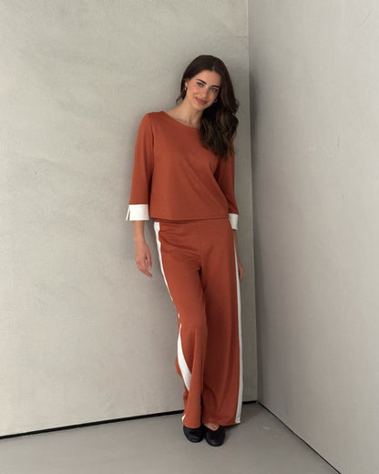 Bellamy Draped Top | Terracotta