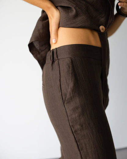 Maris Elastic Waist Trousers | Espresso Brown