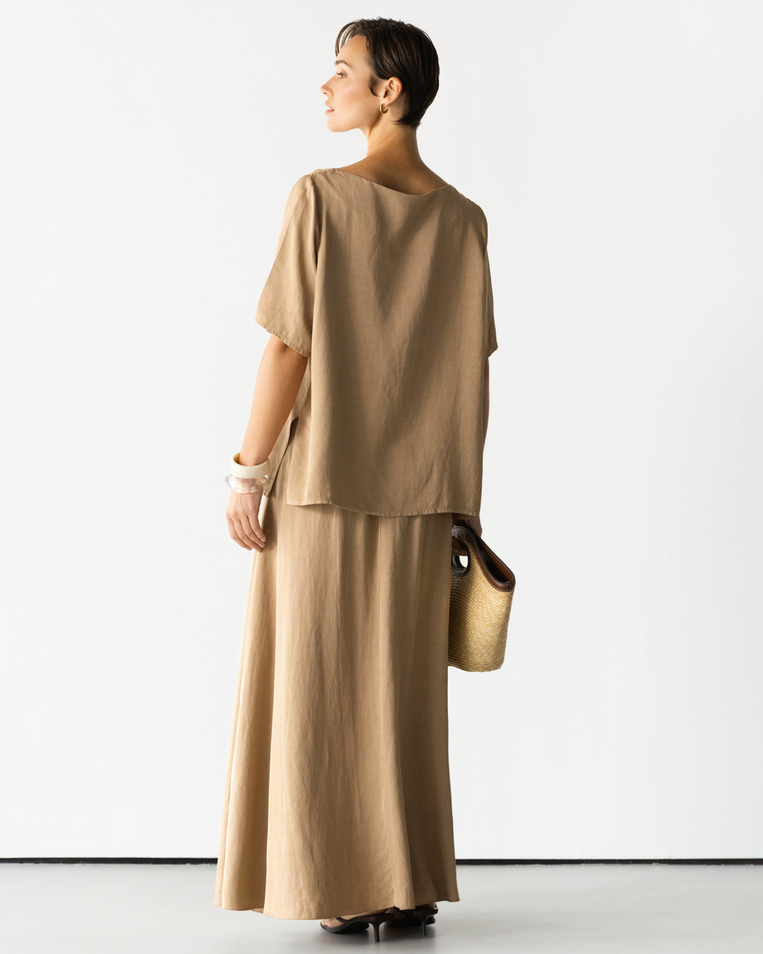 Esther Boxy Tee | Beige