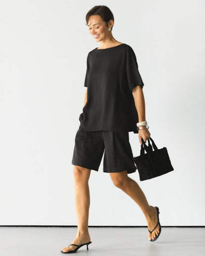 Esther Boxy Tee | Black