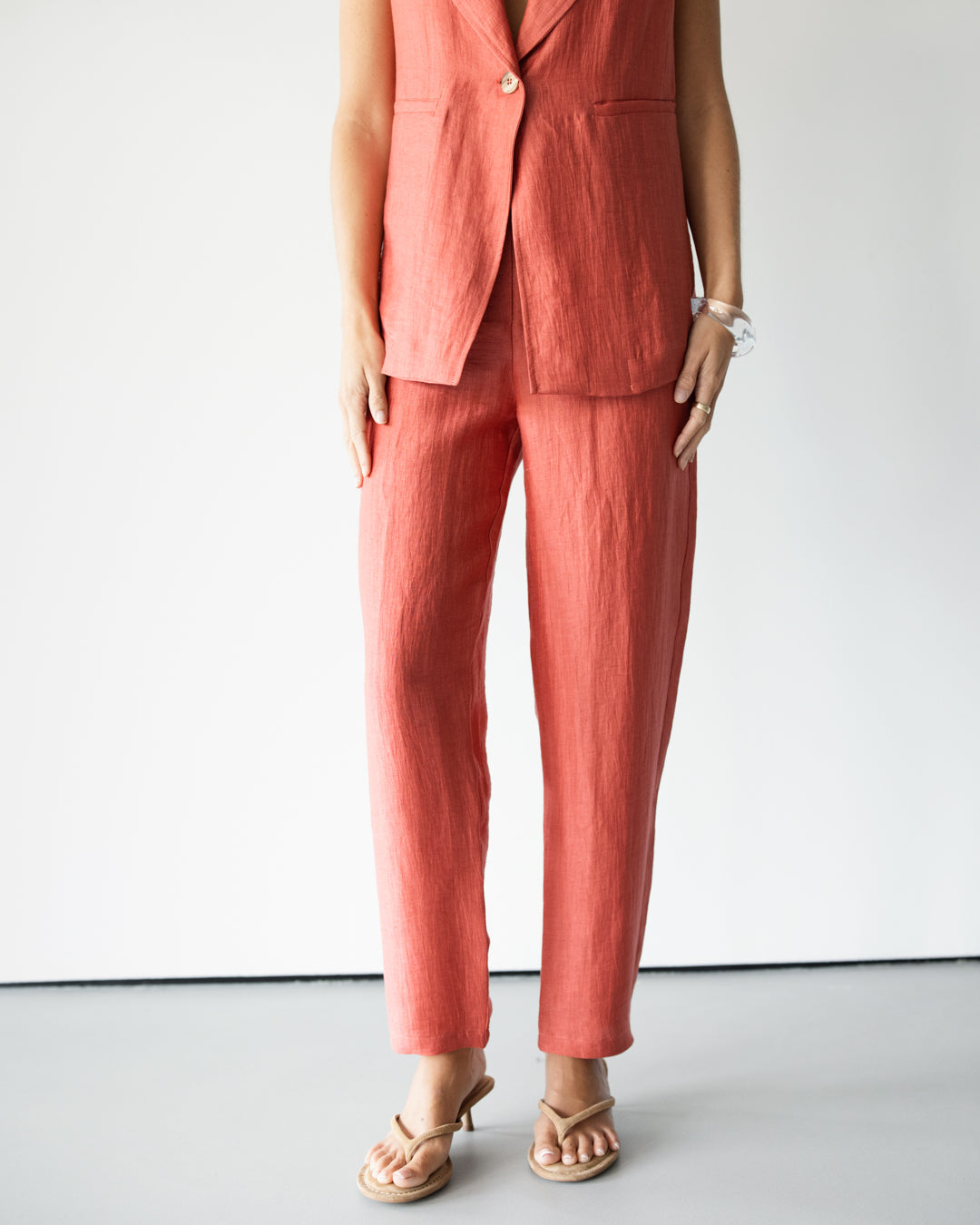 Maris Elastic Waist Trousers | Coral