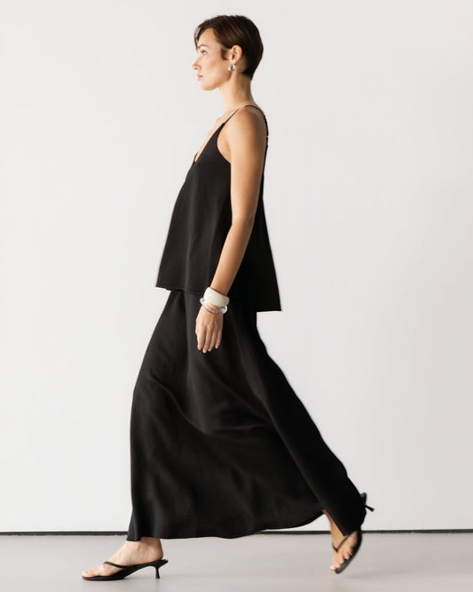 Willa Elastic Waist Skirt | Black