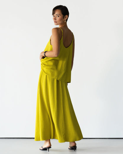 Willa Elastic Waist Skirt | Lime