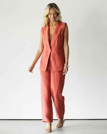Maris Elastic Waist Trousers | Coral