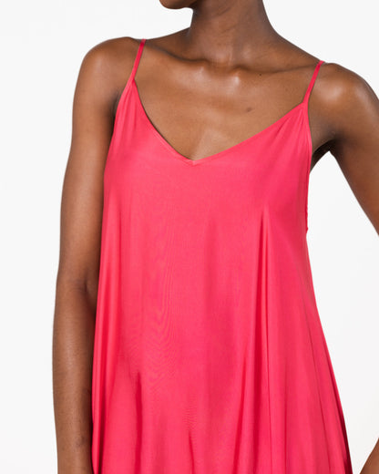 Nyra Slip Satin Maxi Dress | Raspberry